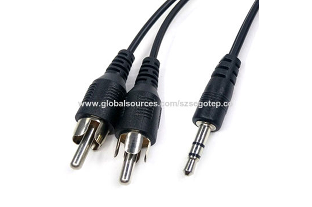 UL certificate 3.5mm stereo to 2 x RCA cable 6ft long